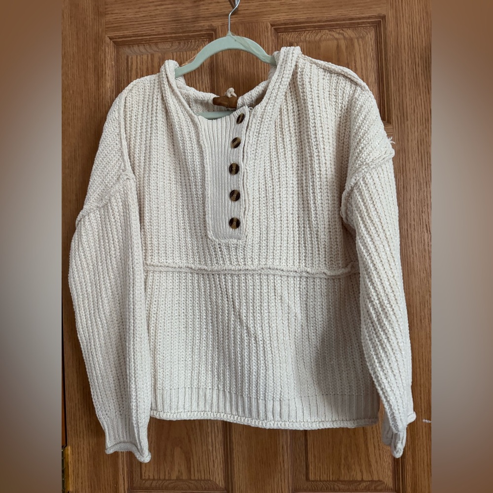 NWT POL Cream Hooded Sweater